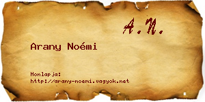 Arany Noémi névjegykártya